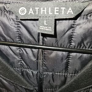 Quilted Athleta long zip-up jacket